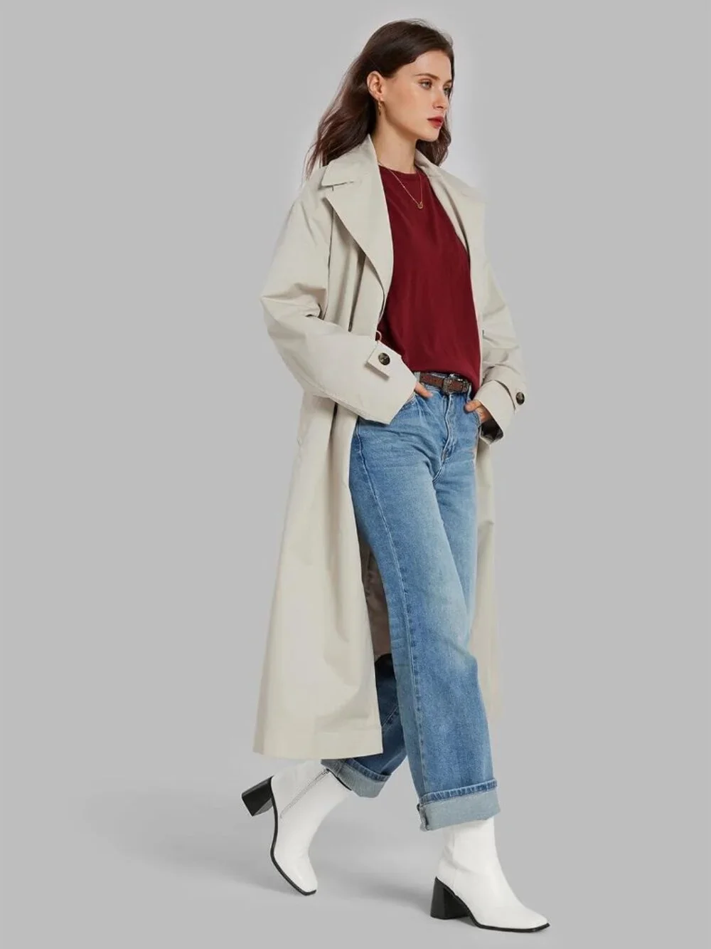 Women's White Square Toe Comfortable Chunky Heel Faux Leather Ankle Boots
